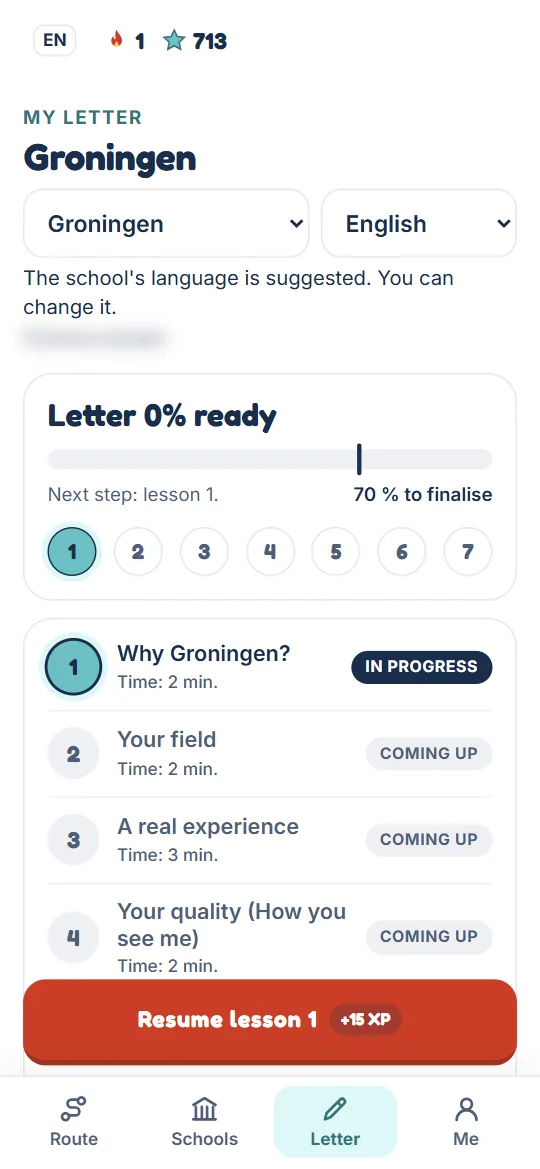 The letter workshop: the lessons and your letter's progress